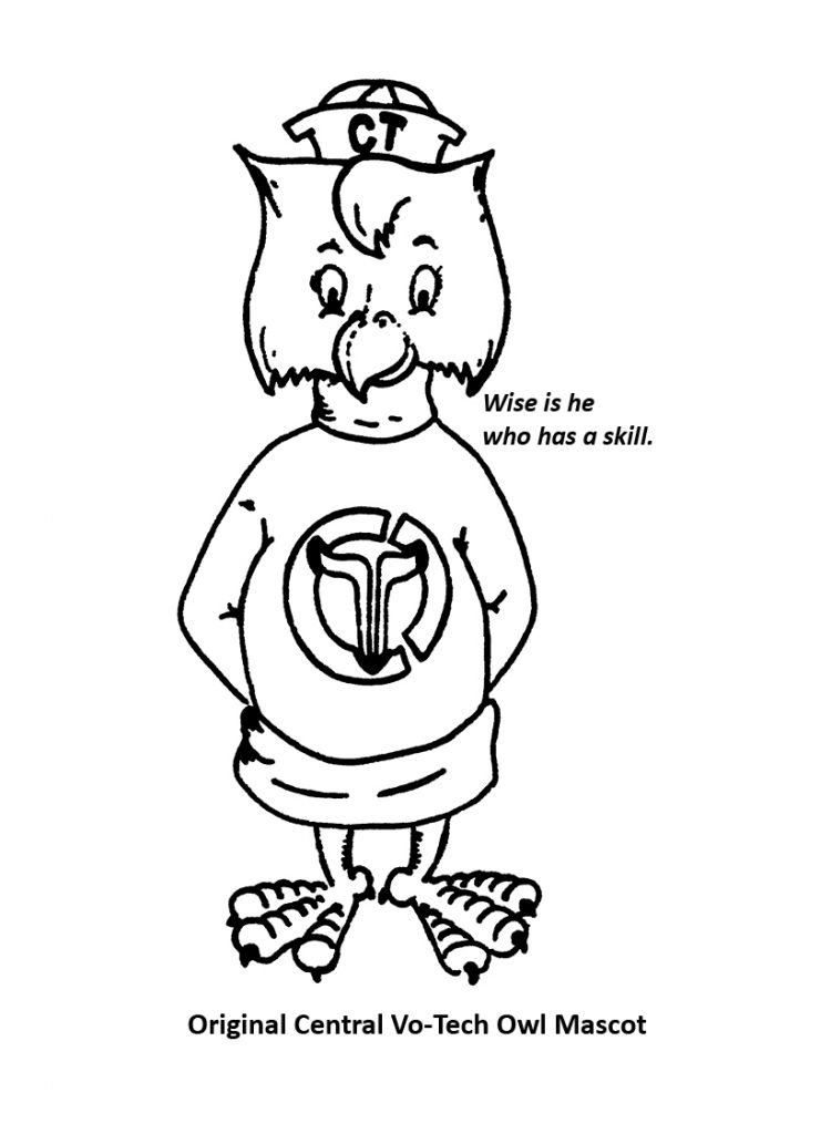 Central Tech Owl Mascot - Vintage