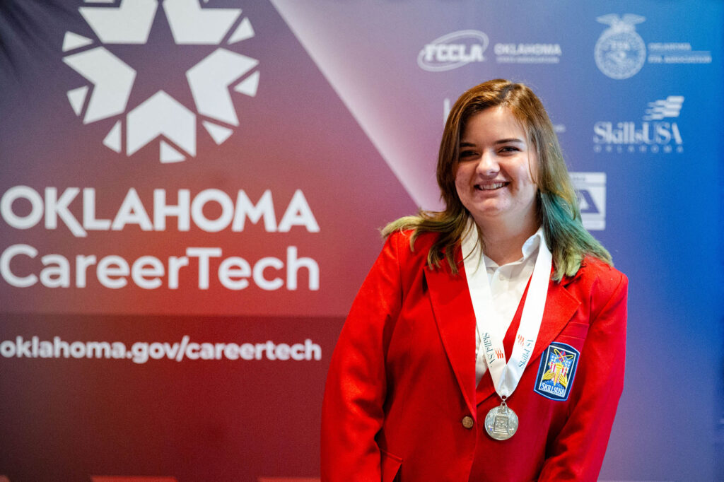 AdvertisingDesign Earning 2nd place in Advertising Design for post-secondary students is Shelby North, Drumright.
