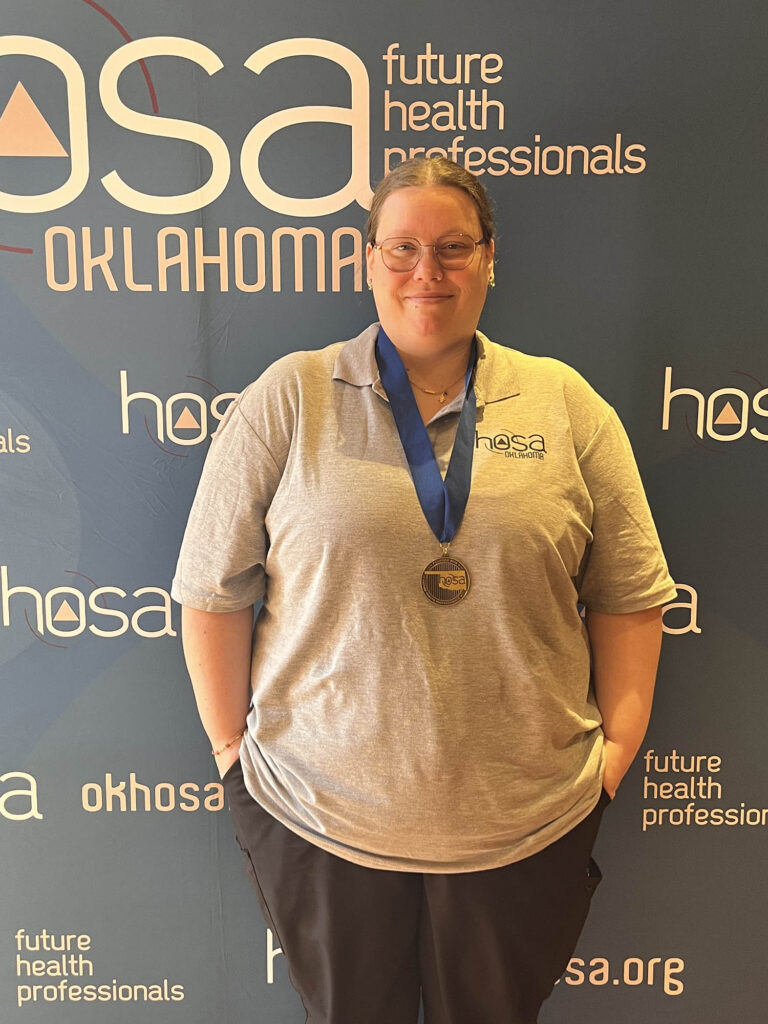 Earning 1st place in Phlebotomy for post-secondary students is Brittany Dickey, Sapulpa.