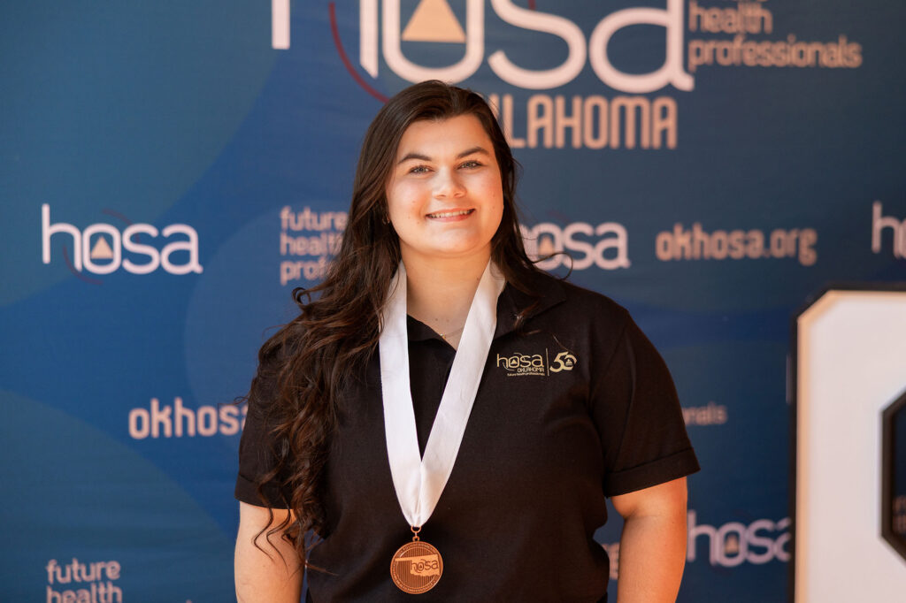 Earning 3rd place in Life Support Skills for secondary students is Bailey Tiner, Kellyville.