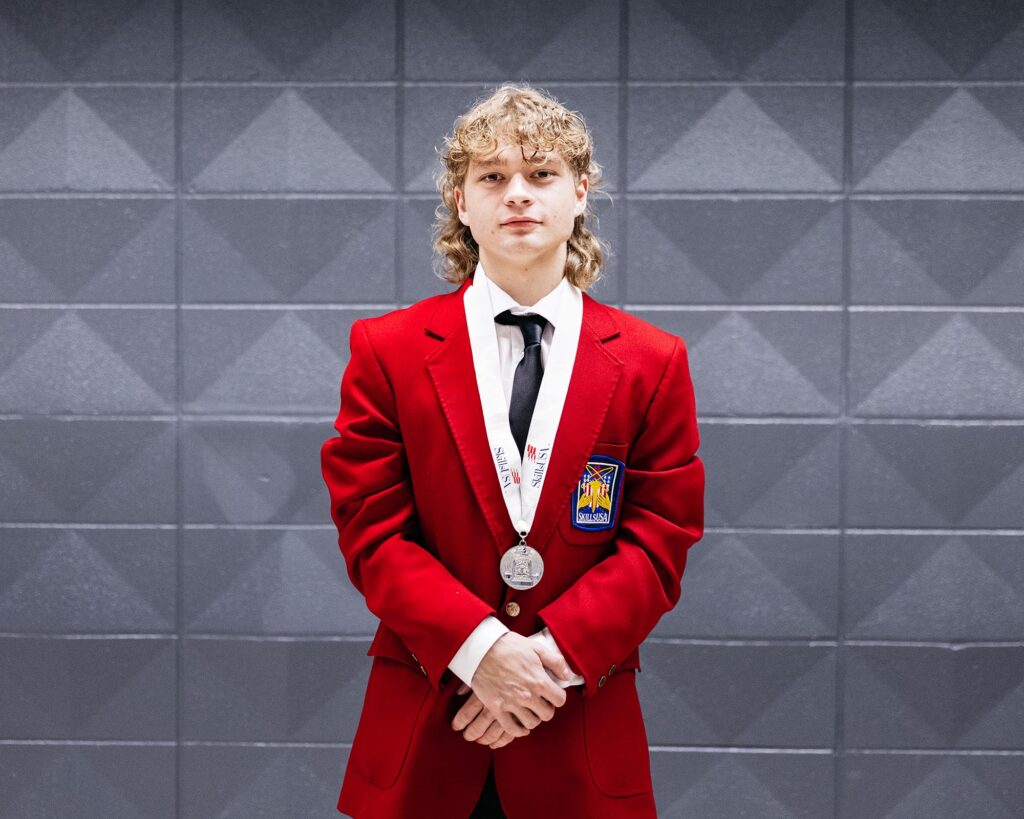 Earning 2nd place in Motorcycle Service Technology for secondary students is Aiden Dobson, Bristow. 