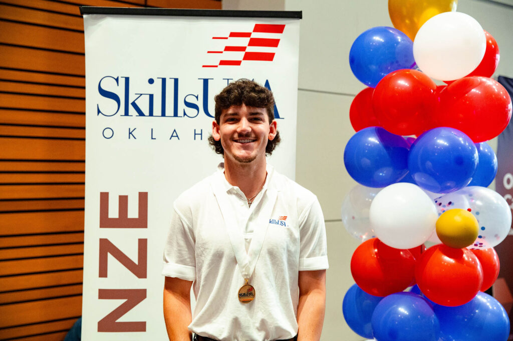 Telecommunications Earning 3rd place for Telecommunications Cabling for post-secondary students is Tanner Odell, Bristow.
