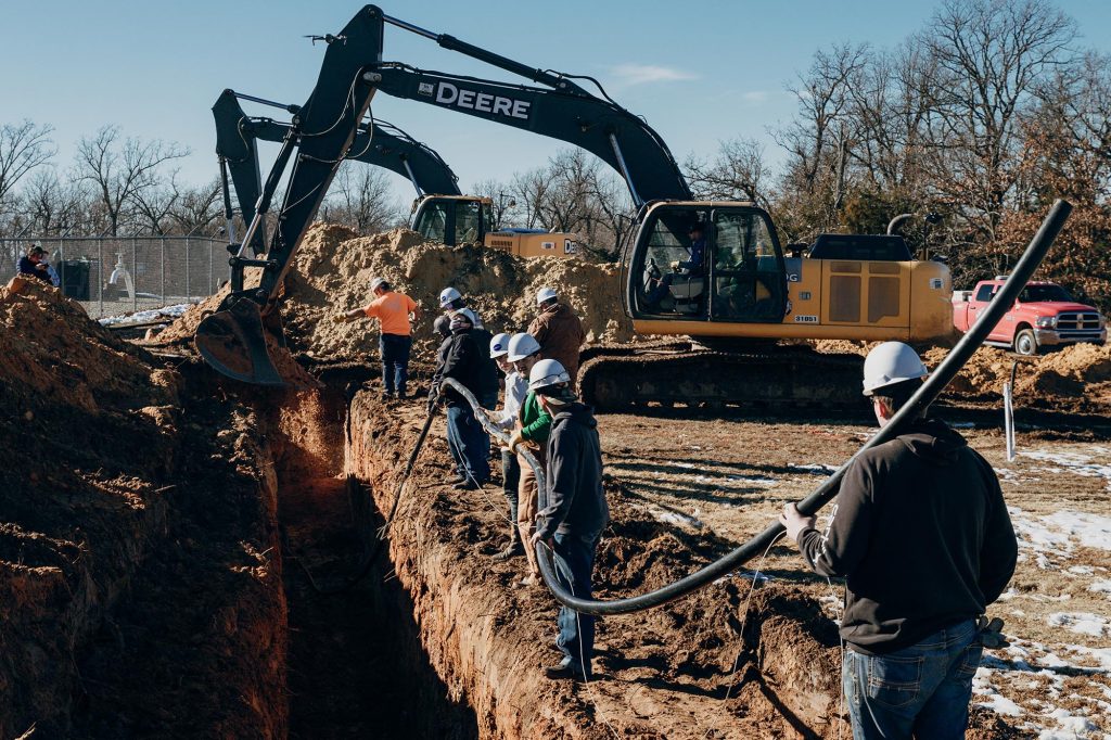 excavation training at Drumright Central Tech