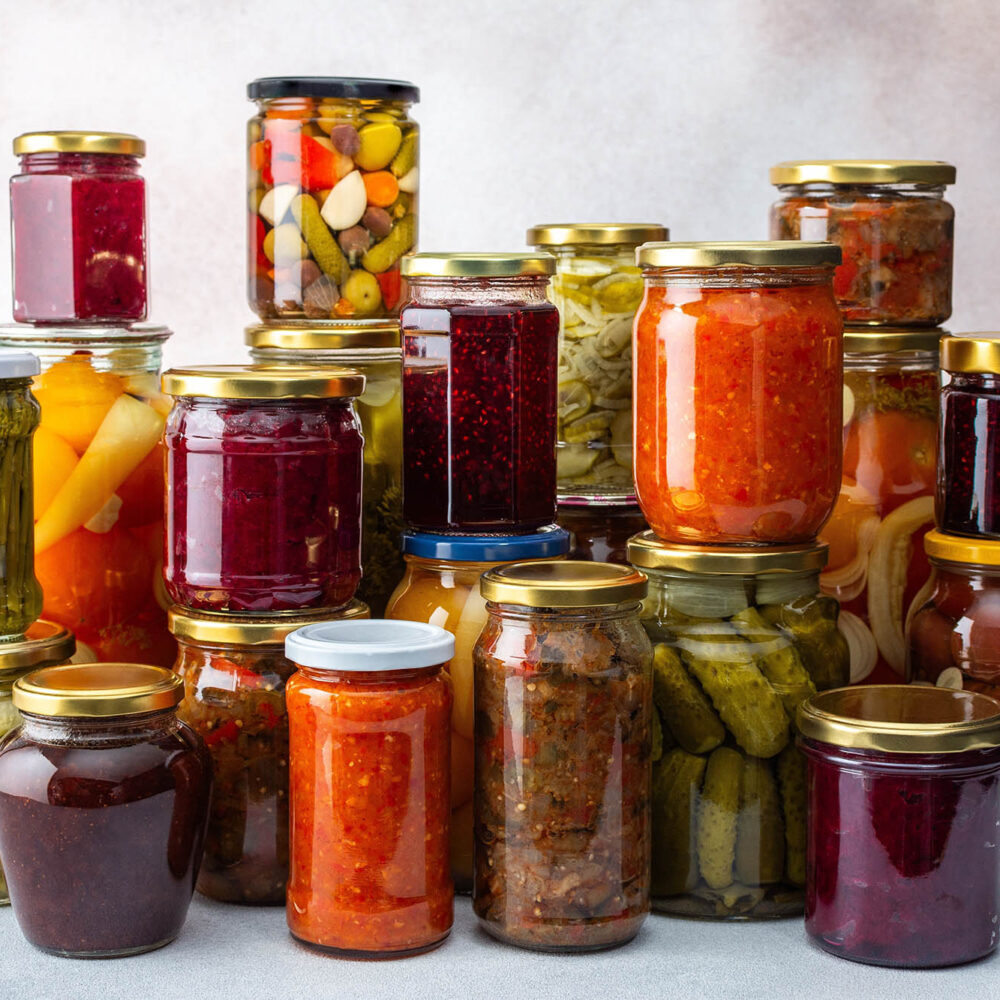 jars of canned goods