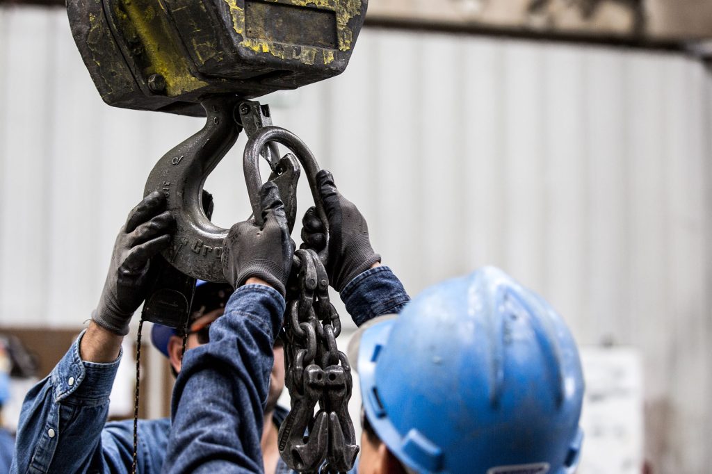 overhead crane training at Central Tech