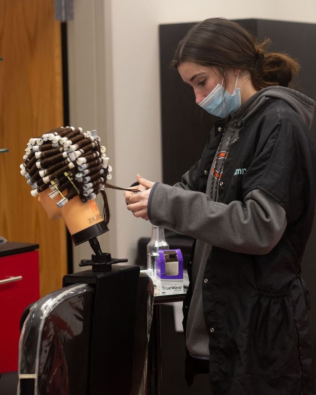 Cosmetology students learn to give perms, first on mannequin heads and then humans.
Photos by Reagan C., IMM student
#centraltechedu #centraltechCOSMO #SkillsUSA #centraltechDM