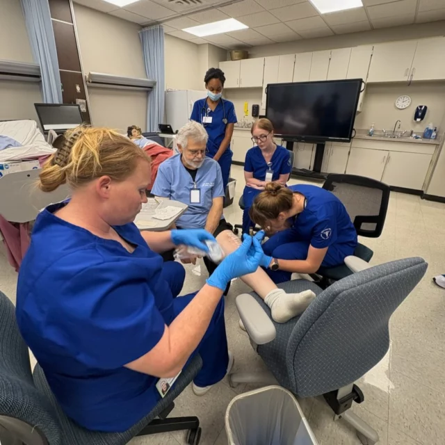 Hands-On Learning in Action!

Practical nursing students had a hands-on experience last week in the lab, diving deep into the world of wound care. With Dr. Baker bravely stepping in as their patient, they skillfully removed stitches from his recent knee surgery.

#centraltechPN