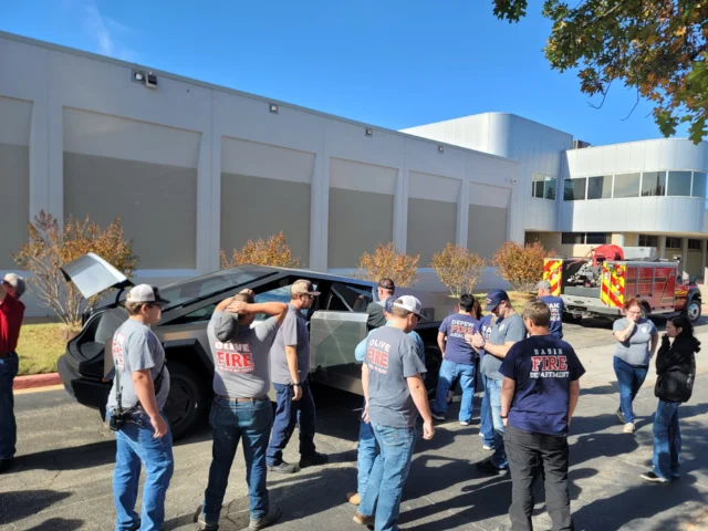 Last weekend, Central Tech had the privilege of hosting a free 8-hour National Volunteer Fire Council Electric and Alternative Fuel Vehicle Safety and Response Techniques Emergency Response Training.
Firefighters and emergency responders from across the region came together to gain critical knowledge and hands-on experience in managing incidents involving electric and alternative fuel vehicles.
The training covered vehicle identification and safety systems, fire suppression strategies, de-energization procedures, and scene safety and responder protection.
With the increasing presence of EVs and AFVs on our roads, this training is more vital than ever. Central Tech remains committed to preparing our responders with the tools and knowledge they need to stay safe and effective in the field.
A huge thank you to NVFC and Tesla Tulsa for their incredible support! Tesla Tulsa brought out The Beast Cybertruck and a Tesla Model Y, giving our responders the opportunity to train directly on these vehicles, and even take them for a spin around Central Tech’s Truck Driver Training Driving Course!
Departments in attendance included: Basin Fire, Chandler Fire, Depew Fire, Drumright Fire, F.A.I.C. Fire, Hominy Fire, Jacktown Fire, and Olive Fire.