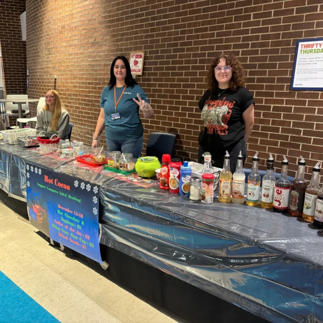 Computer Aided Drafting students have their holiday hot chocolate and coffee booth up and running this week on the Drumright campus and it is yummy ☕️