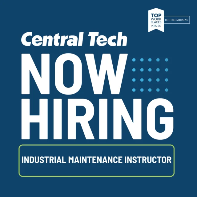 HIRING: Industrial Maintenance & Safety Instructor on the Sapulpa campus

Join Us 👉 tinyurl.com/34dkbyzv
