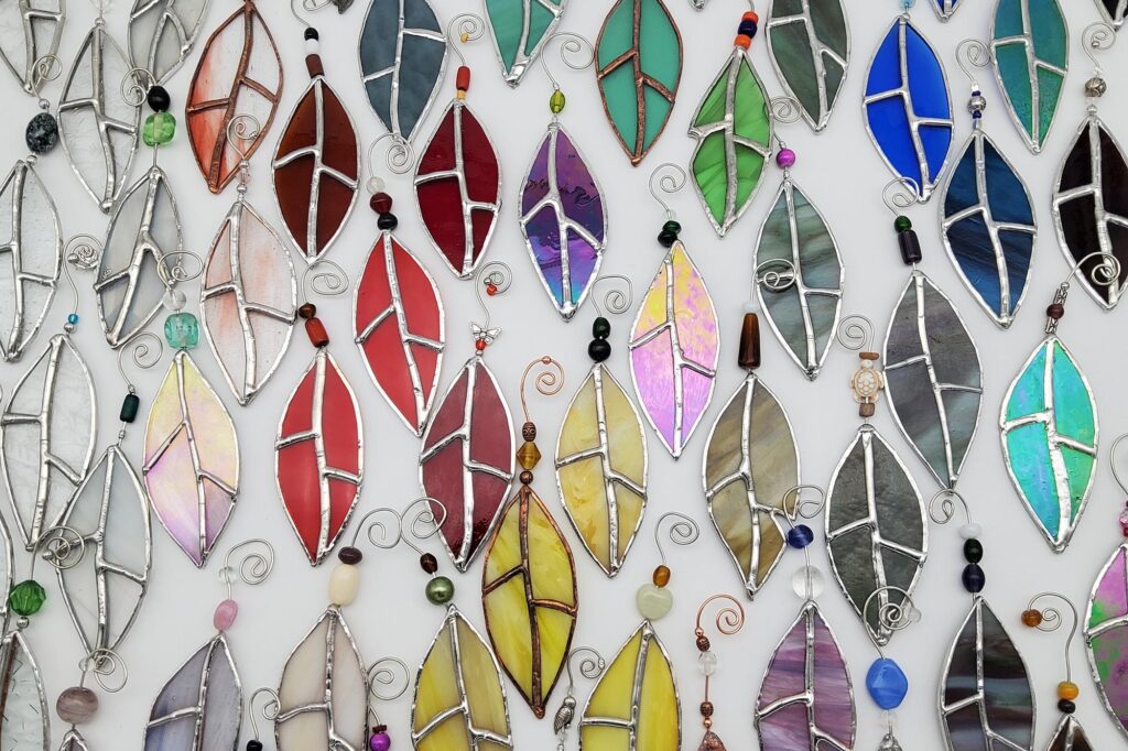 stained glass feathers